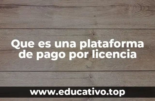 Que es una plataforma de pago por licencia