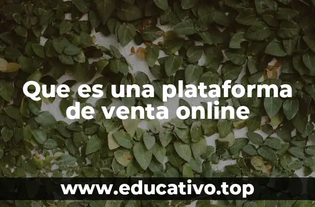 Que es una plataforma de venta online
