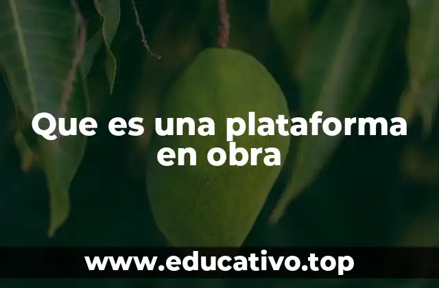 Que es una plataforma en obra