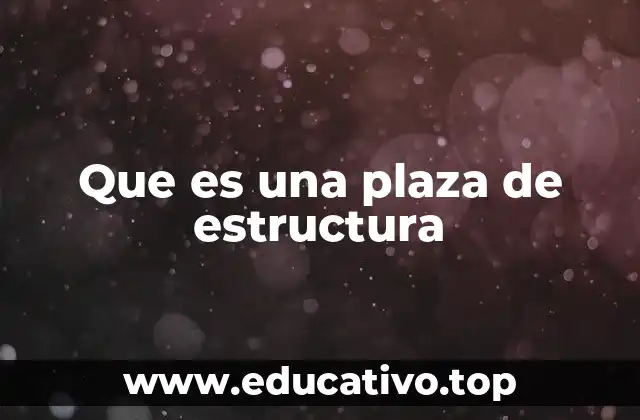 Que es una plaza de estructura