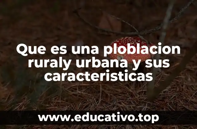 Que es una ploblacion ruraly urbana y sus caracteristicas