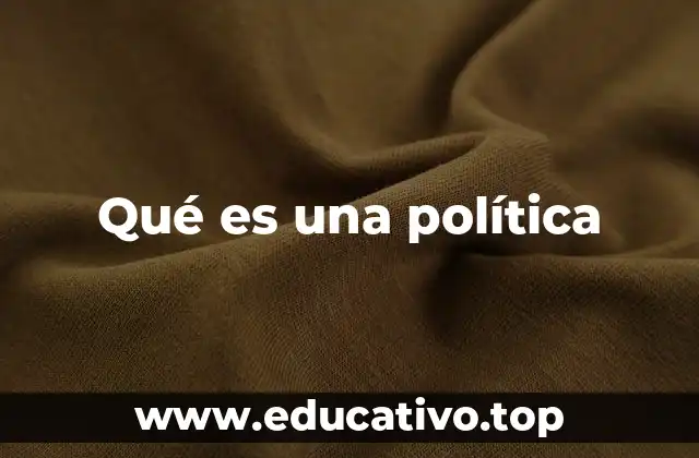 Qué es una política