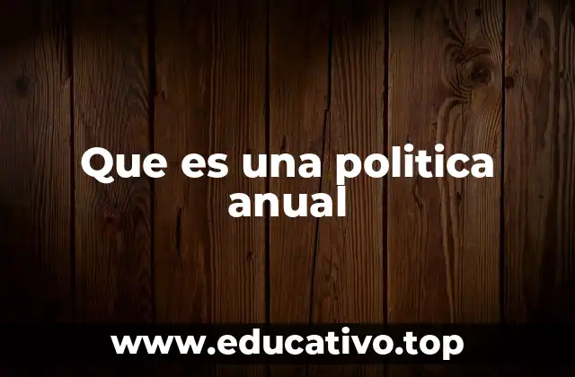 Que es una politica anual