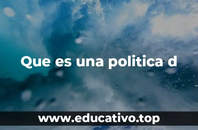 Que es una politica d