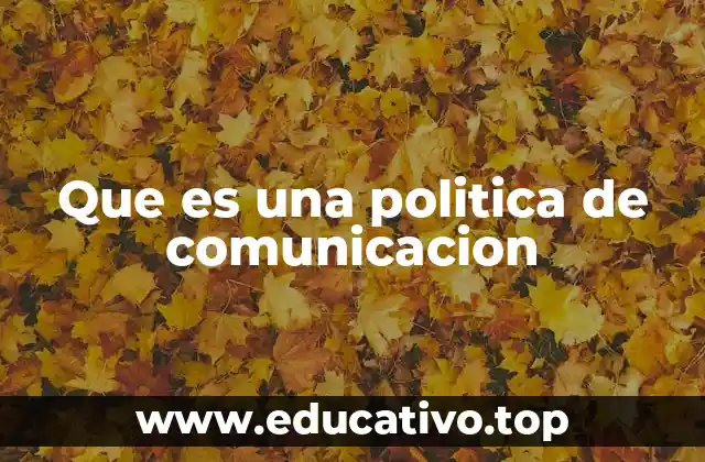 Que es una politica de comunicacion