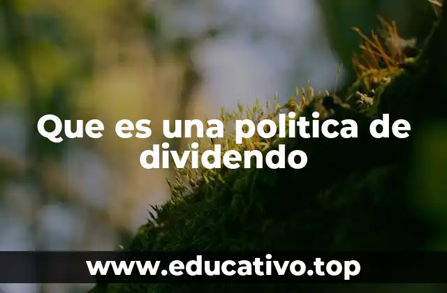 Que es una politica de dividendo