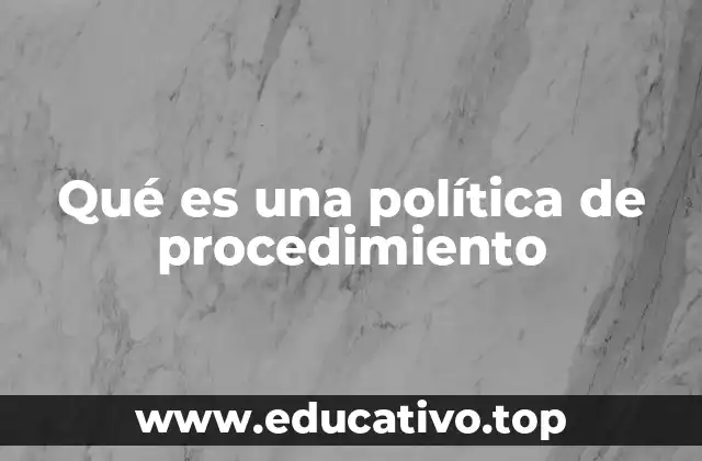 Qué es una política de procedimiento
