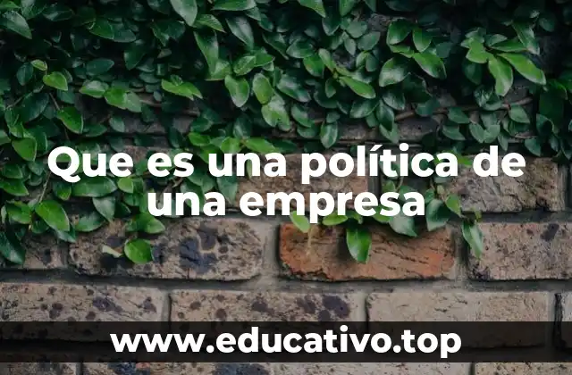 Que es una política de una empresa