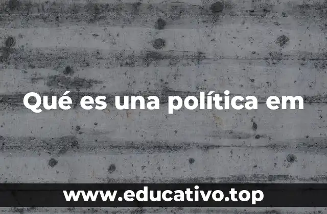 Qué es una política em