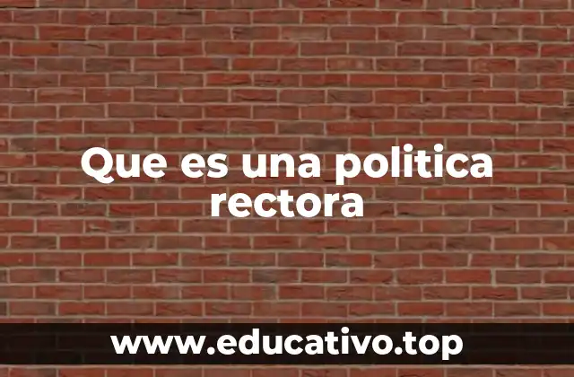 Que es una politica rectora