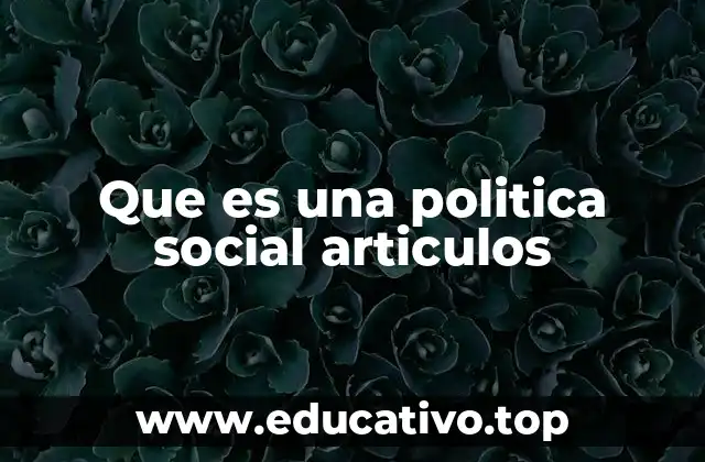 Que es una politica social articulos