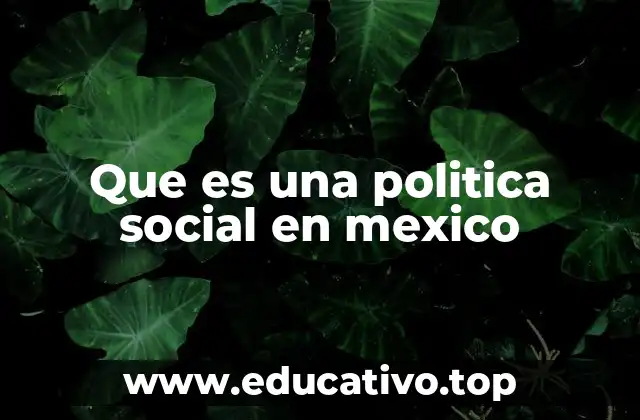 Que es una politica social en mexico