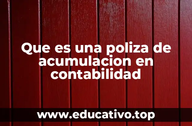 Que es una poliza de acumulacion en contabilidad