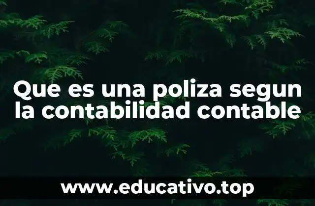 Que es una poliza segun la contabilidad contable