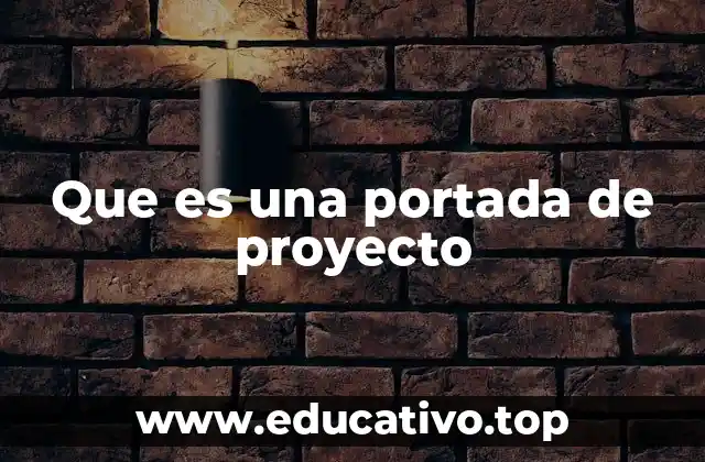 Que es una portada de proyecto