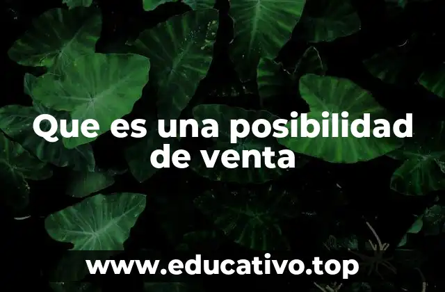 Que es una posibilidad de venta