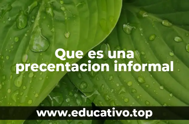 Que es una precentacion informal