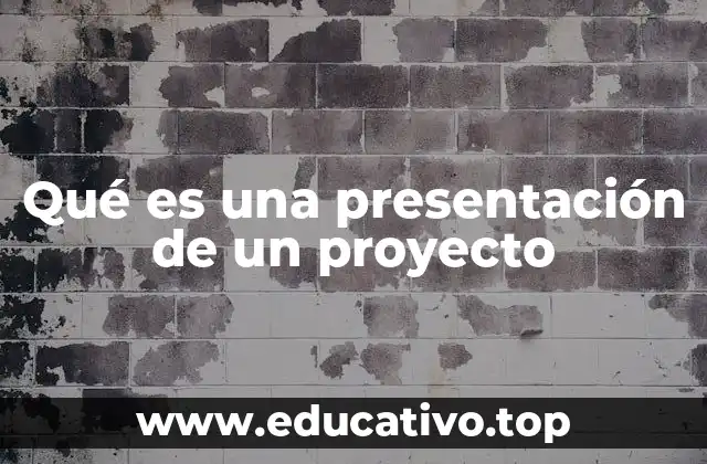 Qué es una presentación de un proyecto