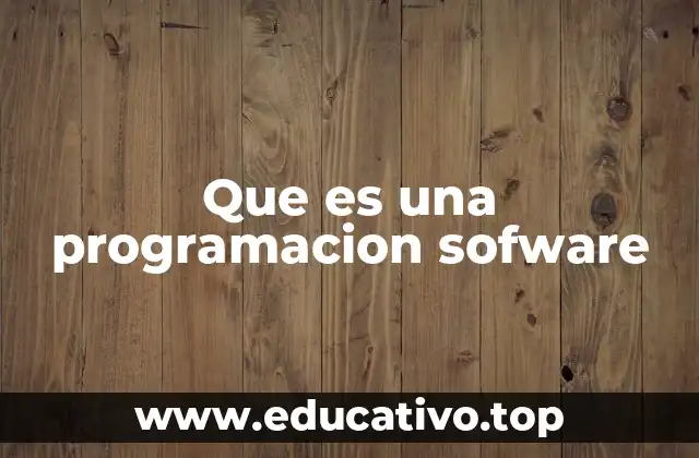 Que es una programacion sofware