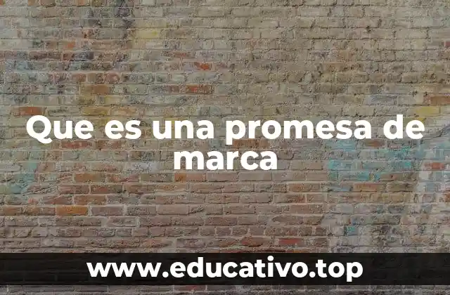 Que es una promesa de marca