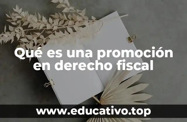 Qué es una promoción en derecho fiscal
