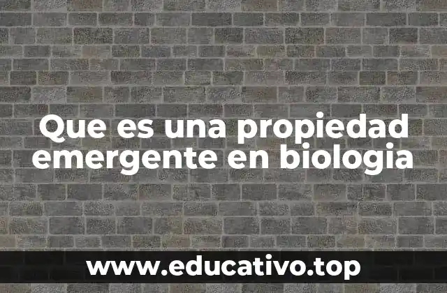 Que es una propiedad emergente en biologia