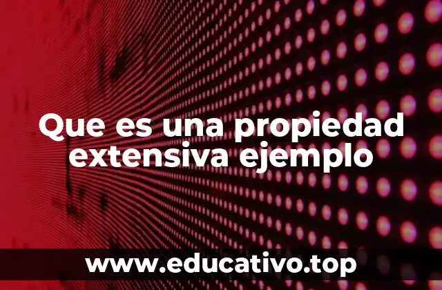 Que es una propiedad extensiva ejemplo