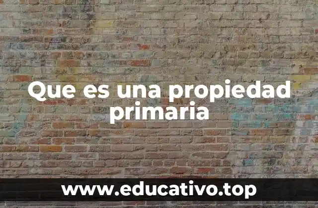 Que es una propiedad primaria