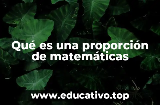 Qué es una proporción de matemáticas