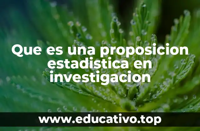Que es una proposicion estadistica en investigacion