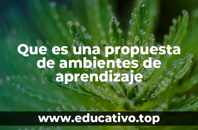 Que es una propuesta de ambientes de aprendizaje
