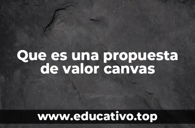 Que es una propuesta de valor canvas
