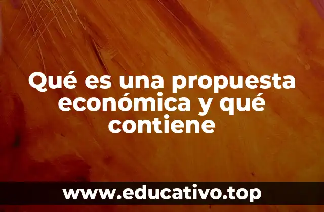 Qué es una propuesta económica y qué contiene