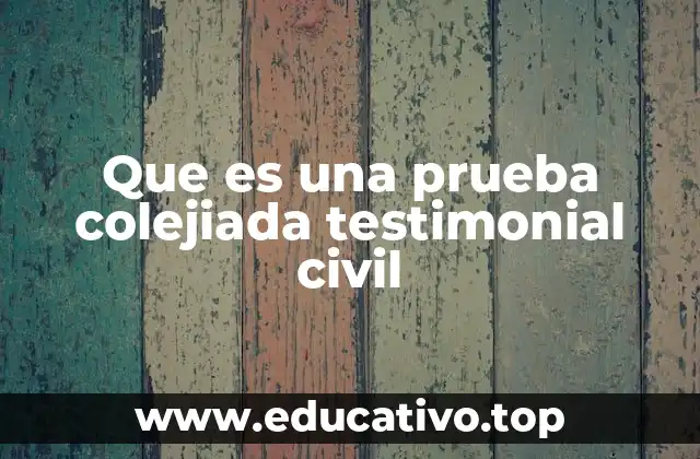 Que es una prueba colejiada testimonial civil