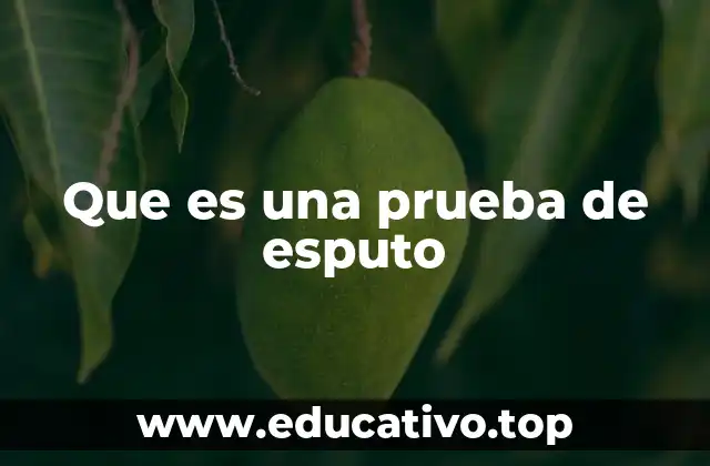 Que es una prueba de esputo