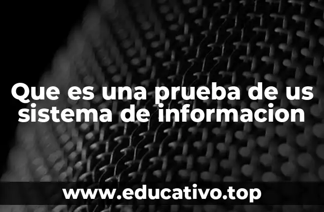 Que es una prueba de us sistema de informacion