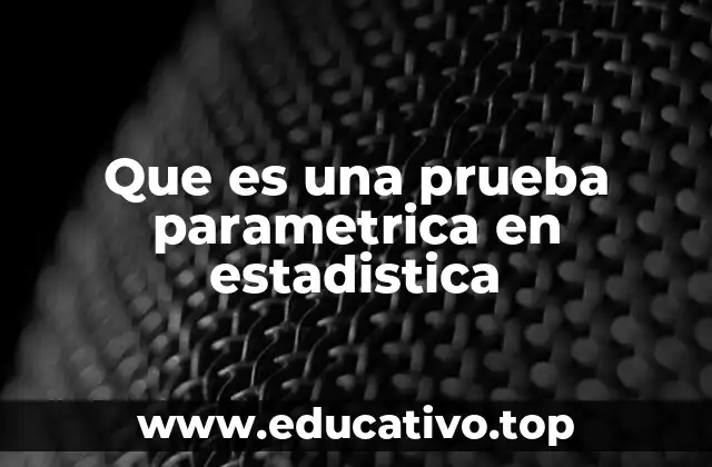 Que es una prueba parametrica en estadistica
