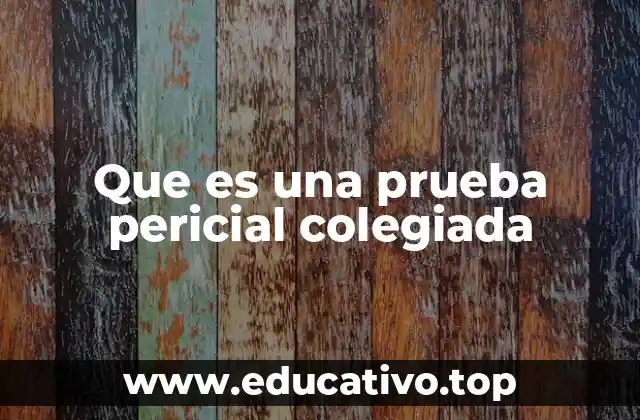 Que es una prueba pericial colegiada