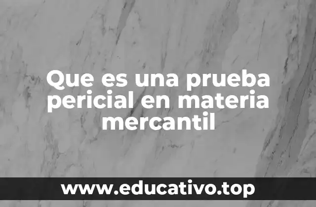 Que es una prueba pericial en materia mercantil