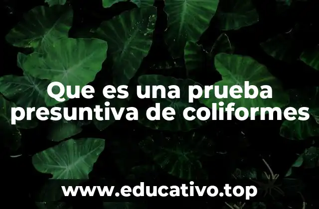 Que es una prueba presuntiva de coliformes