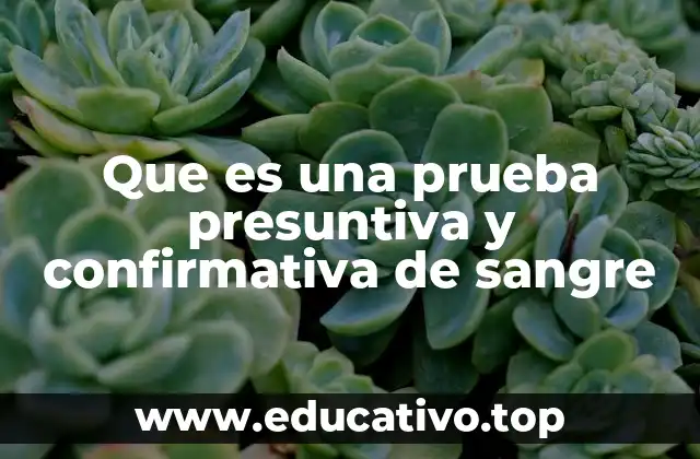 Que es una prueba presuntiva y confirmativa de sangre