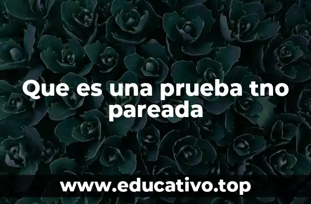 Que es una prueba tno pareada