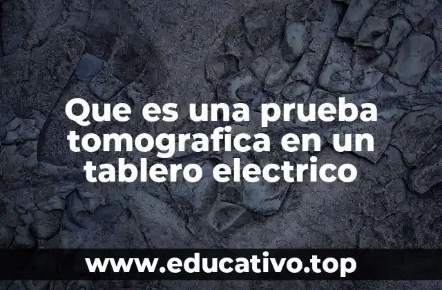 Que es una prueba tomografica en un tablero electrico