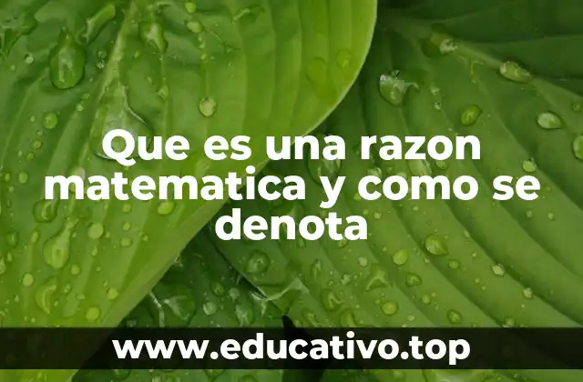 Que es una razon matematica y como se denota