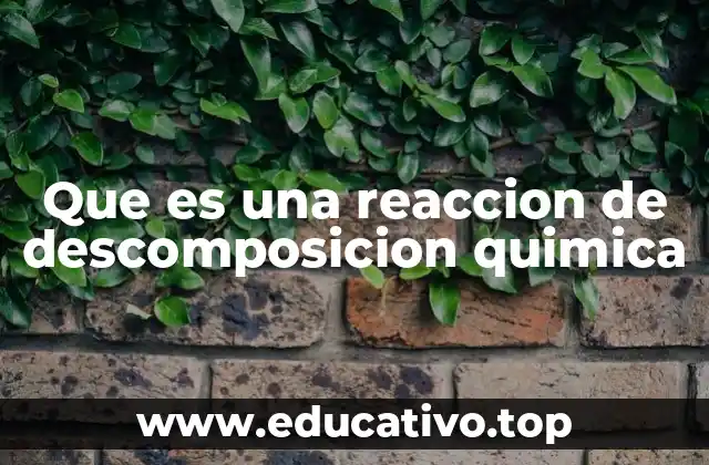 Que es una reaccion de descomposicion quimica