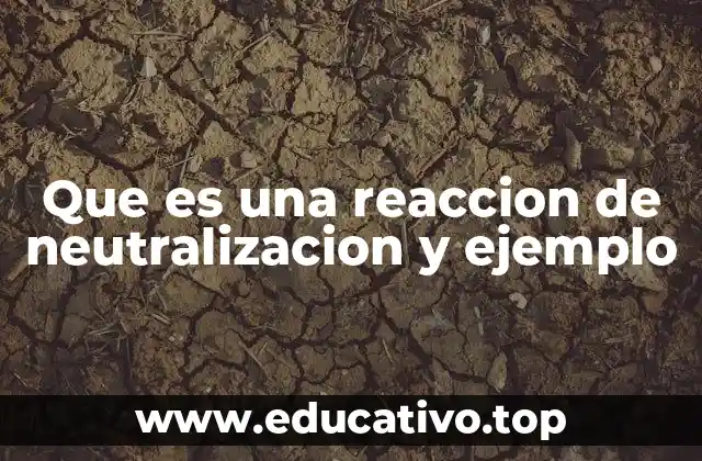Que es una reaccion de neutralizacion y ejemplo