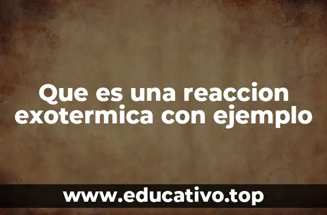 Que es una reaccion exotermica con ejemplo