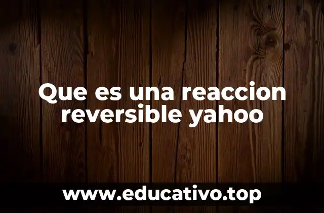 Que es una reaccion reversible yahoo