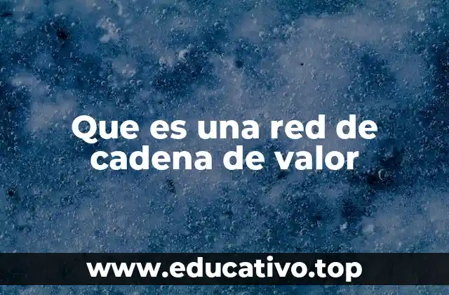 Que es una red de cadena de valor
