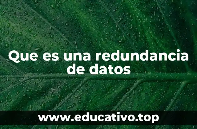 Que es una redundancia de datos